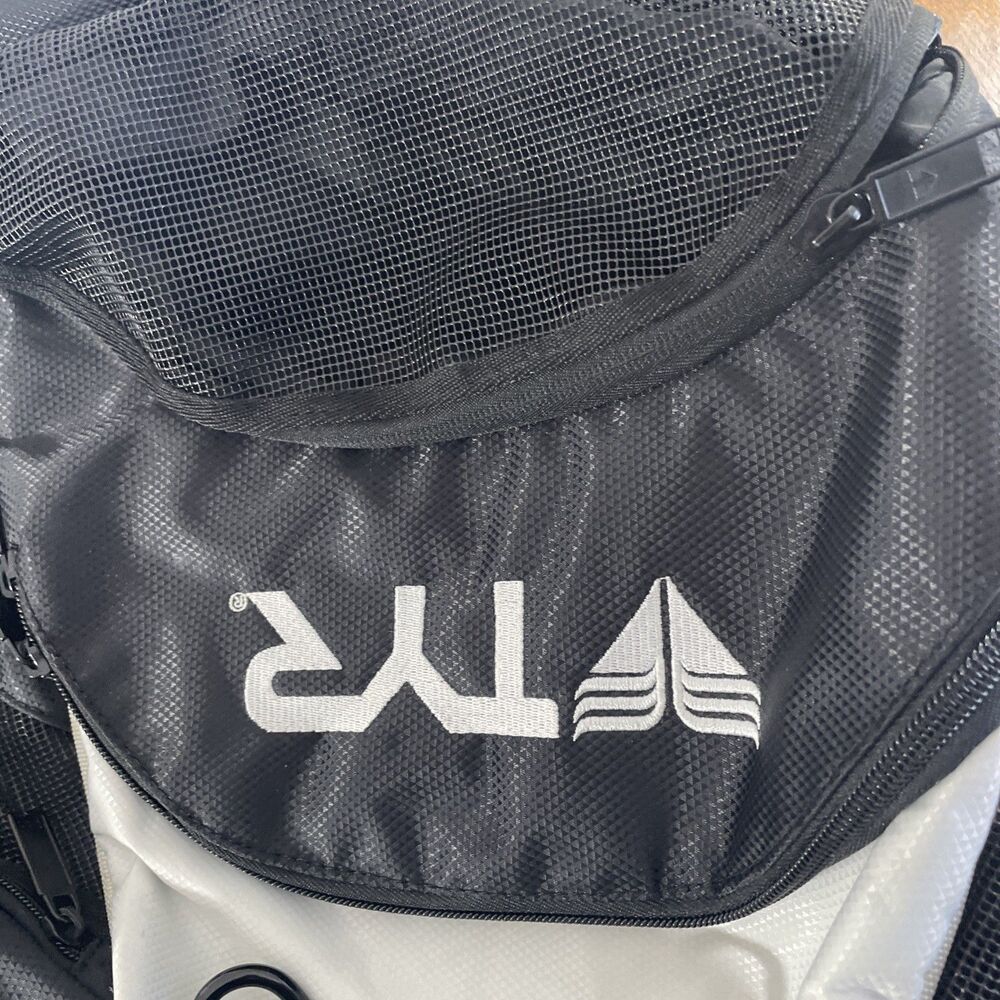 TYR Alliance Team Backpack Large 45L Black White Mesh Swim Bag - Picture 6 of 7